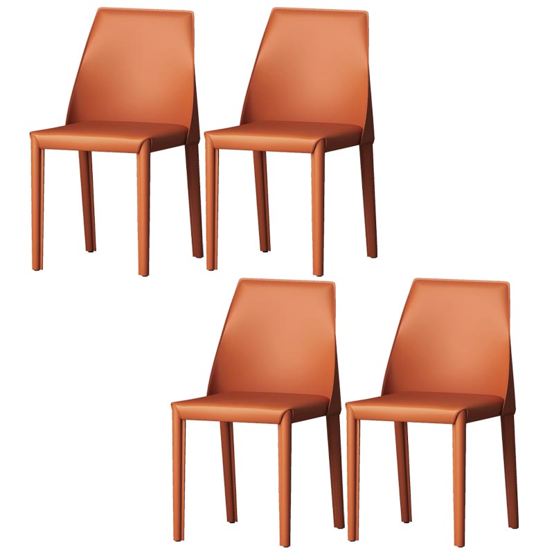 Chaise de salle à manger en cuir de cuisine moderne, chaise Parsons en finition mate pour la maison