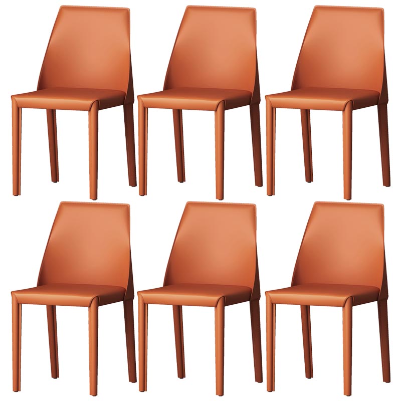 Chaise de salle à manger en cuir de cuisine moderne, chaise Parsons en finition mate pour la maison