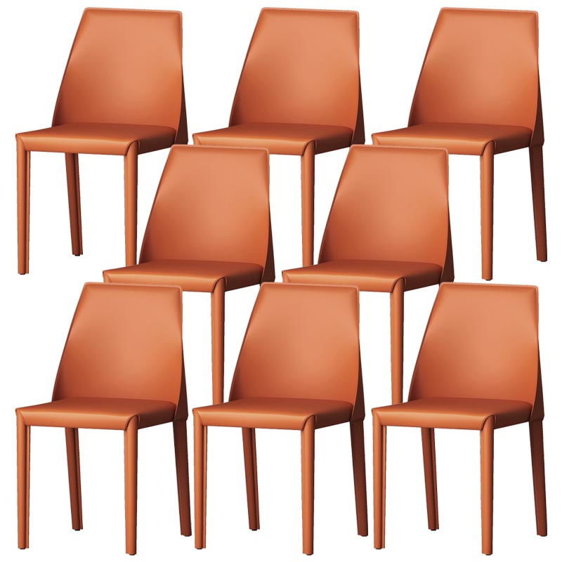Chaise de salle à manger en cuir de cuisine moderne, chaise Parsons en finition mate pour la maison