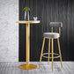 Nordic Glam Style Bar Stool Round Bar Stool with Metal Legs for Home