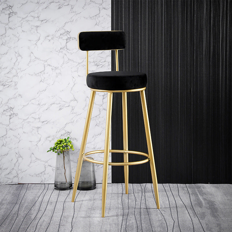 Nordic Glam Stool Stool Round Barhocker mit Metallbeinen für Zuhause