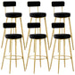 Nordic Glam Style Bar Stool Round Bar Stool with Metal Legs for Home