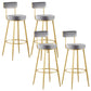 Nordic Glam Style Bar Stool Round Bar Stool with Metal Legs for Home