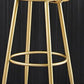 Nordic Glam Style Bar Stool Round Bar Stool with Metal Legs for Home