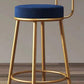 Sgabello da bar rotondo da bar in stile glam nordico con gambe di metallo per casa