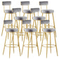 Nordic Glam Style Bar Stool Round Bar Stool with Metal Legs for Home