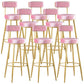 Nordic Glam Style Bar Stool Round Bar Stool with Metal Legs for Home