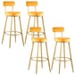 Nordic Glam Style Bar Stool Round Bar Stool with Metal Legs for Home