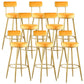 Nordic Glam Style Bar Stool Round Bar Stool with Metal Legs for Home