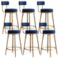 Nordic Glam Style Bar Stool Round Bar Stool with Metal Legs for Home