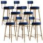 Sgabello da bar rotondo da bar in stile glam nordico con gambe di metallo per casa