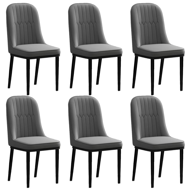 Glam kunstleer eetkamerstoel Parsons stoel met 4 poten in matte afwerking voor thuis