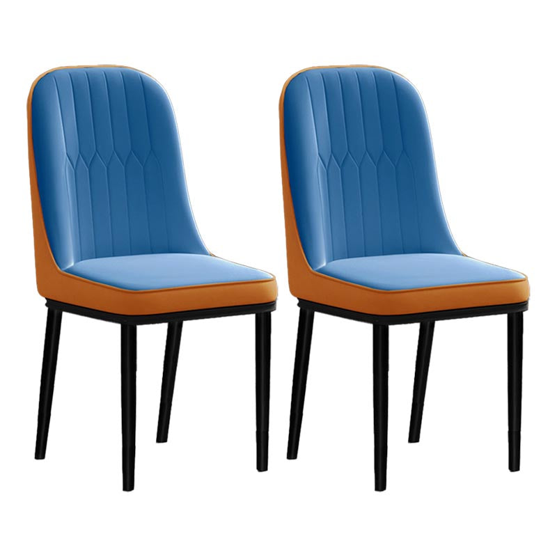 Glam kunstleer eetkamerstoel Parsons stoel met 4 poten in matte afwerking voor thuis