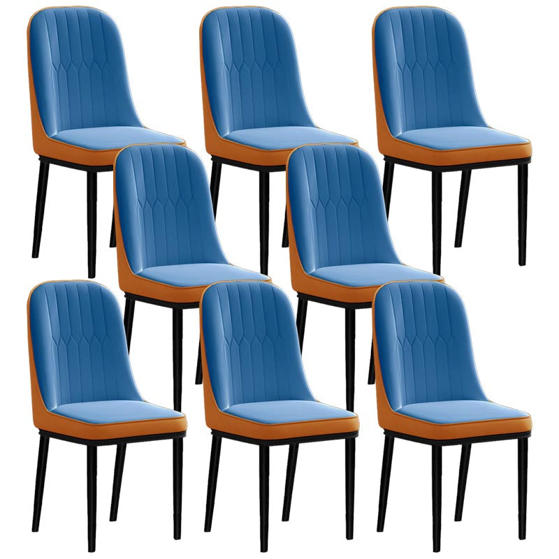 Glam kunstleer eetkamerstoel Parsons stoel met 4 poten in matte afwerking voor thuis