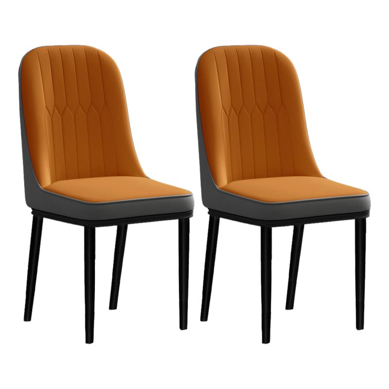 Glam kunstleer eetkamerstoel Parsons stoel met 4 poten in matte afwerking voor thuis