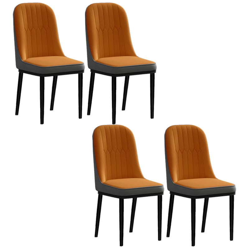 Glam kunstleer eetkamerstoel Parsons stoel met 4 poten in matte afwerking voor thuis