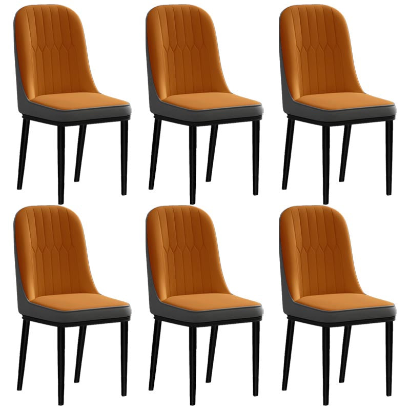 Glam kunstleer eetkamerstoel Parsons stoel met 4 poten in matte afwerking voor thuis