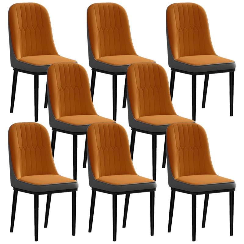 Glam kunstleer eetkamerstoel Parsons stoel met 4 poten in matte afwerking voor thuis