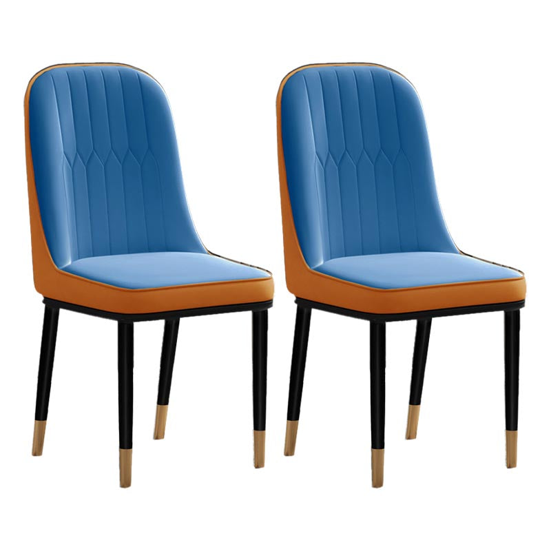 Glam kunstleer eetkamerstoel Parsons stoel met 4 poten in matte afwerking voor thuis