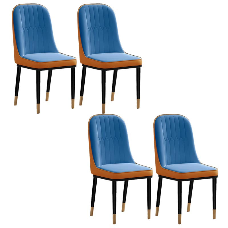 Glam kunstleer eetkamerstoel Parsons stoel met 4 poten in matte afwerking voor thuis