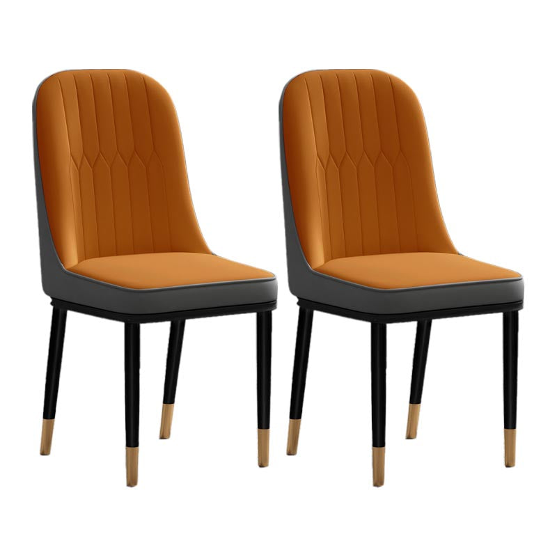 Glam kunstleer eetkamerstoel Parsons stoel met 4 poten in matte afwerking voor thuis