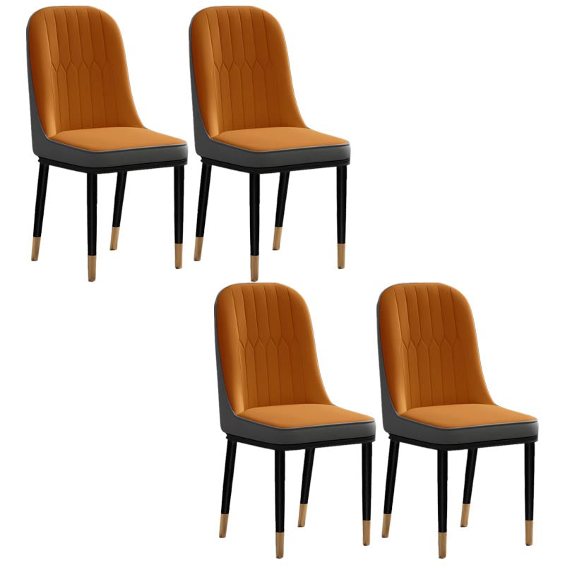Glam kunstleer eetkamerstoel Parsons stoel met 4 poten in matte afwerking voor thuis