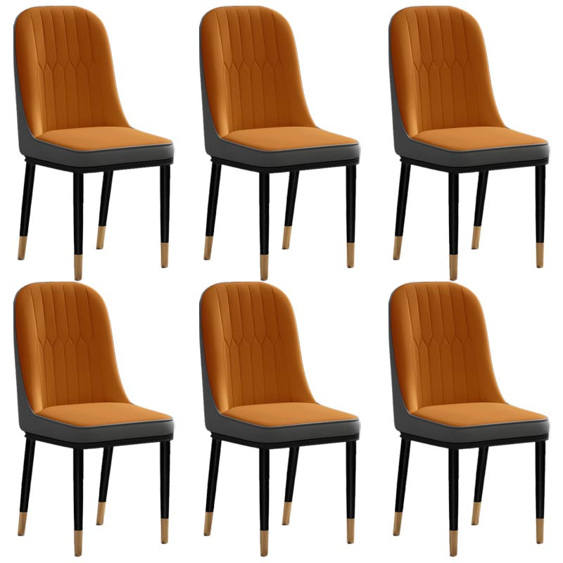 Glam kunstleer eetkamerstoel Parsons stoel met 4 poten in matte afwerking voor thuis