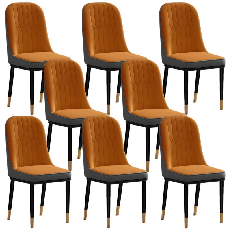 Glam kunstleer eetkamerstoel Parsons stoel met 4 poten in matte afwerking voor thuis