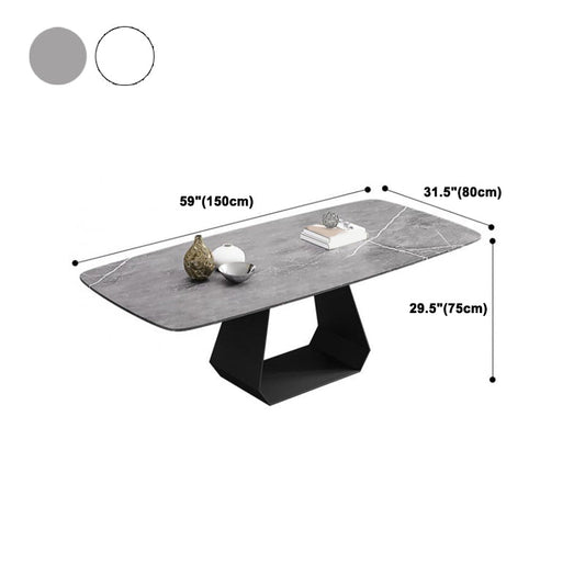 Set da pranzo in pietra sinterizzato moderno rettangolo 1/4/5/7 pezzi da pranzo set da tavolo