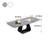 Set da pranzo in pietra sinterizzato moderno rettangolo 1/4/5/7 pezzi da pranzo set da tavolo