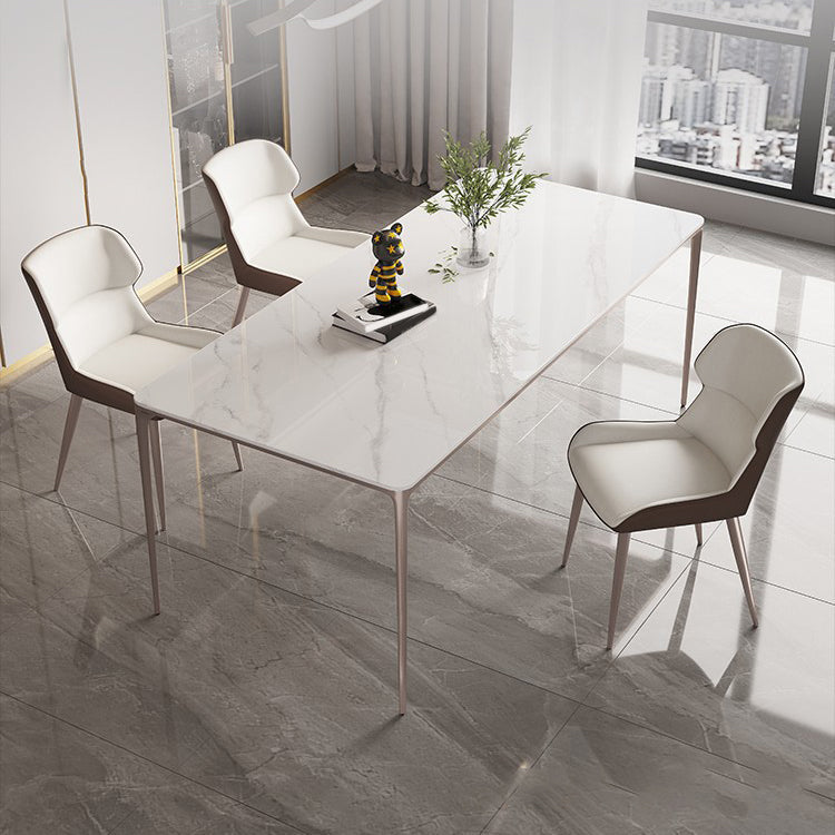 Modern Sintered Stone Top Dining Set Rectangle 1/2/4/5/6 Pieces Dining Room Table Set 4 Pieces: Table, 3 Chairs Clearhalo 'Dining Room Sets' 'Dining Tables & Seating' 'dining_room_set' 'furn' 'furn_dining_room_set' 'Furniture' 'Kitchen & Dining Furniture' 5459608