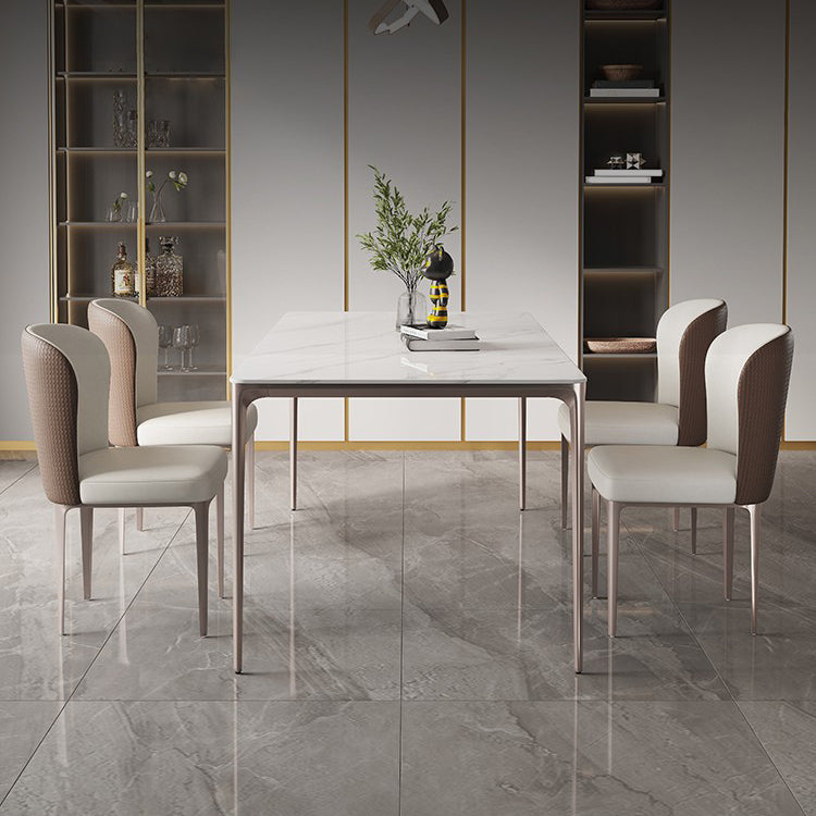 Modern Sintered Stone Top Dining Set Rectangle 1/2/4/5/6 Pieces Dining Room Table Set Clearhalo 'Dining Room Sets' 'Dining Tables & Seating' 'dining_room_set' 'furn' 'furn_dining_room_set' 'Furniture' 'Kitchen & Dining Furniture' 5459611