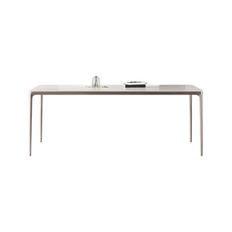 Modern Sintered Stone Top Dining Set Rectangle 1/2/4/5/6 Pieces Dining Room Table Set White 79"L x 39"W Clearhalo 'Dining Room Sets' 'Dining Tables & Seating' 'dining_room_set' 'furn' 'furn_dining_room_set' 'Furniture' 'Kitchen & Dining Furniture' 5459612