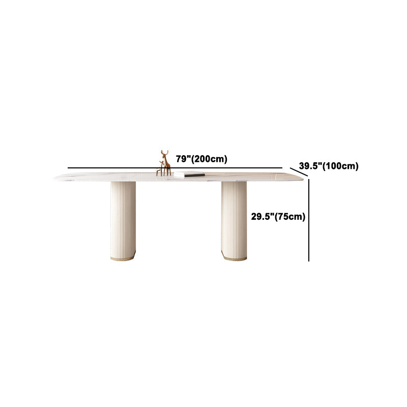 Modern Sintered Stone Dining Set Rectangle 1/4/5/7 Pieces Dining Room Table Set