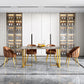 Glam Dining Set 1/4/5 Pcs Rectangle Sintered Stone Top Set with Parsons Chairs