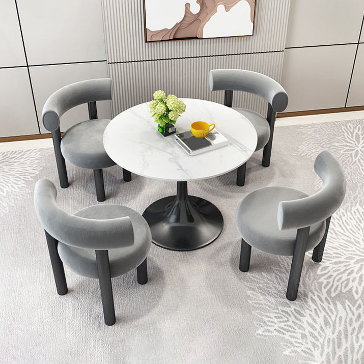 Juego de comedor redondo moderno de piedra sinterizada, juego de comedor de 1/2/3/4/5 piezas para comedor