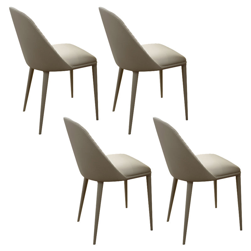 Modern Dining Set 1/4/5/7 Pcs Acrylic Pedestal Dining Table with Chairs 4 Beige Chairs Clearhalo 'Dining Room Sets' 'Dining Tables & Seating' 'dining_room_set' 'furn' 'furn_dining_room_set' 'Furniture' 'Kitchen & Dining Furniture' 5463799