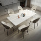 Modern Dining Set 1/4/5/7 Pcs Acrylic Pedestal Dining Table with Chairs 7 Pieces: Table, 6 Grey Chairs Clearhalo 'Dining Room Sets' 'Dining Tables & Seating' 'dining_room_set' 'furn' 'furn_dining_room_set' 'Furniture' 'Kitchen & Dining Furniture' 5463801