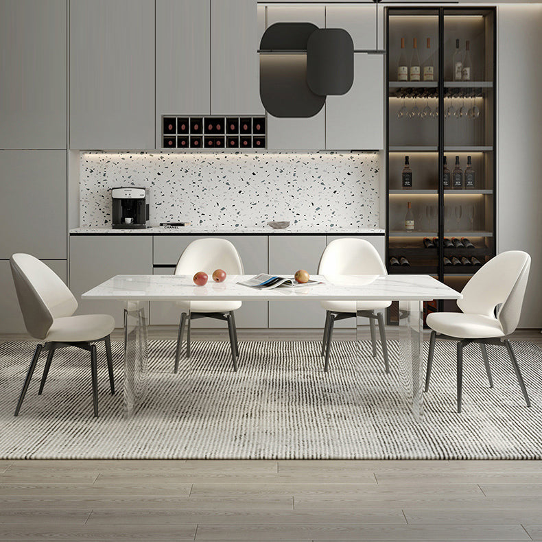 Modern Dining Set 1/4/5/7 Pcs Acrylic Pedestal Dining Table with Chairs Clearhalo 'Dining Room Sets' 'Dining Tables & Seating' 'dining_room_set' 'furn' 'furn_dining_room_set' 'Furniture' 'Kitchen & Dining Furniture' 5463803