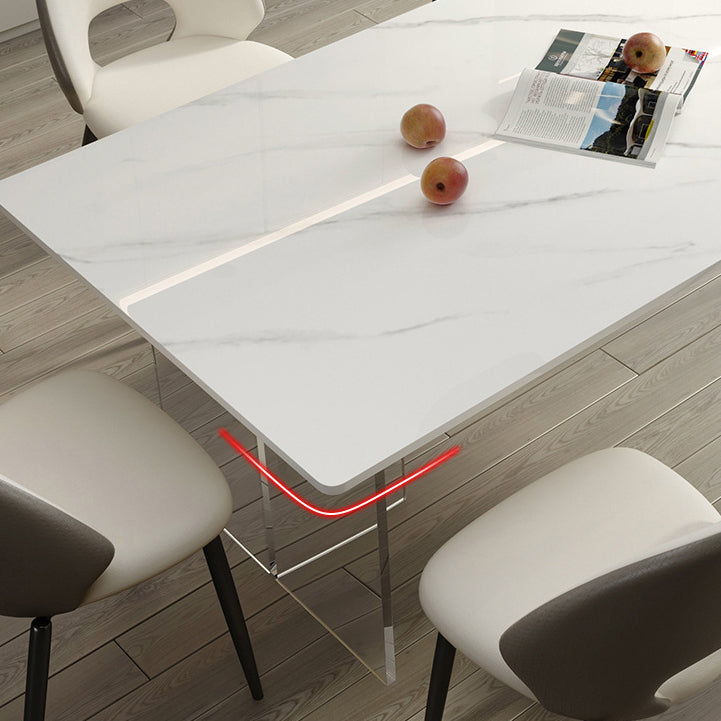 Modern Dining Set 1/4/5/7 Pcs Acrylic Pedestal Dining Table with Chairs Clearhalo 'Dining Room Sets' 'Dining Tables & Seating' 'dining_room_set' 'furn' 'furn_dining_room_set' 'Furniture' 'Kitchen & Dining Furniture' 5463805