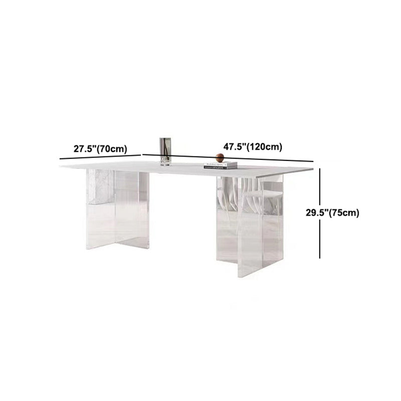 Modern Dining Set 1/4/5/7 Pcs Acrylic Pedestal Dining Table with Chairs Clearhalo 'Dining Room Sets' 'Dining Tables & Seating' 'dining_room_set' 'furn' 'furn_dining_room_set' 'Furniture' 'Kitchen & Dining Furniture' 5463808