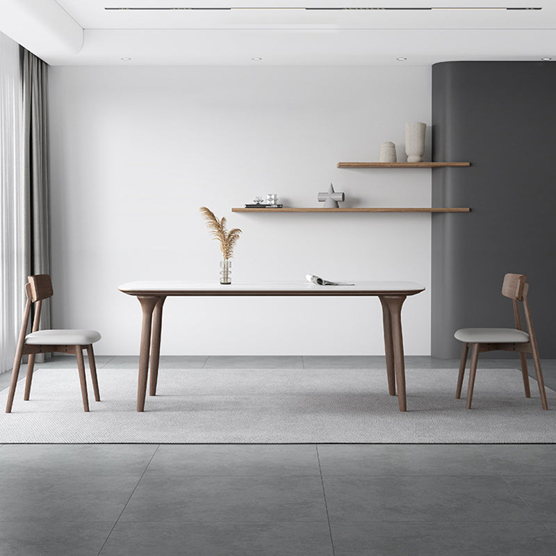 Modern Sintered Stone Top Dining Set Rectangle 1/3/4/5/7 Pieces wooden Table Set 3 Pieces: Table, 2 Chairs Clearhalo 'Dining Room Sets' 'Dining Tables & Seating' 'dining_room_set' 'furn' 'furn_dining_room_set' 'Furniture' 'Kitchen & Dining Furniture' 5463837