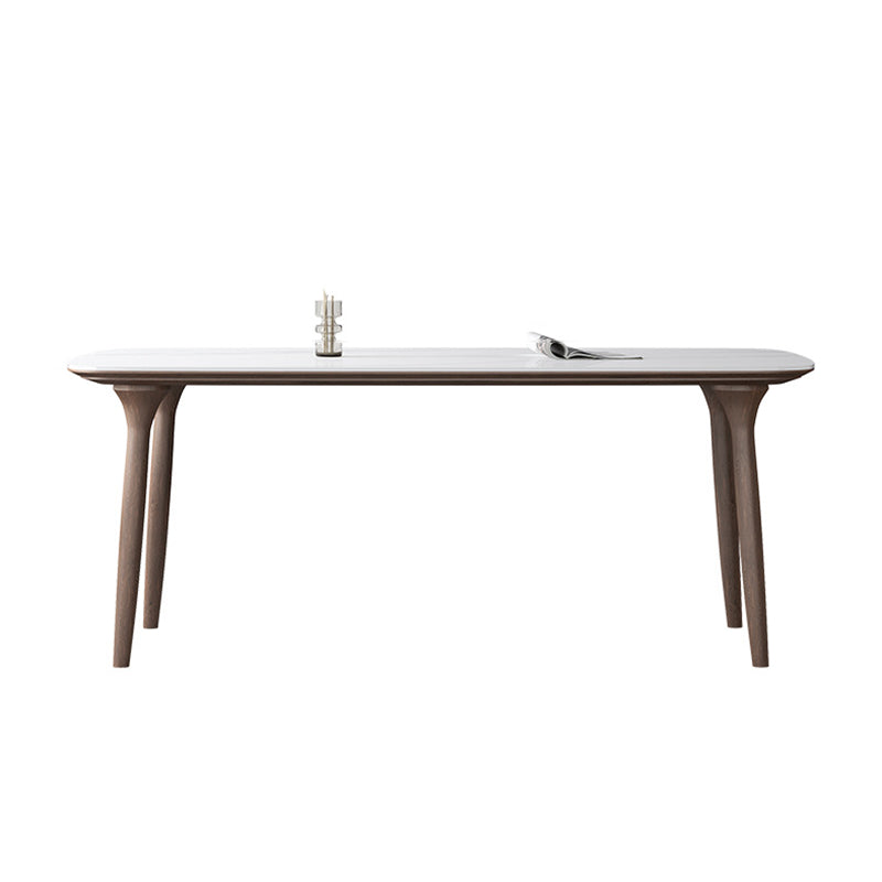 Modern Sintered Stone Top Dining Set Rectangle 1/3/4/5/7 Pieces wooden Table Set Clearhalo 'Dining Room Sets' 'Dining Tables & Seating' 'dining_room_set' 'furn' 'furn_dining_room_set' 'Furniture' 'Kitchen & Dining Furniture' 5463842