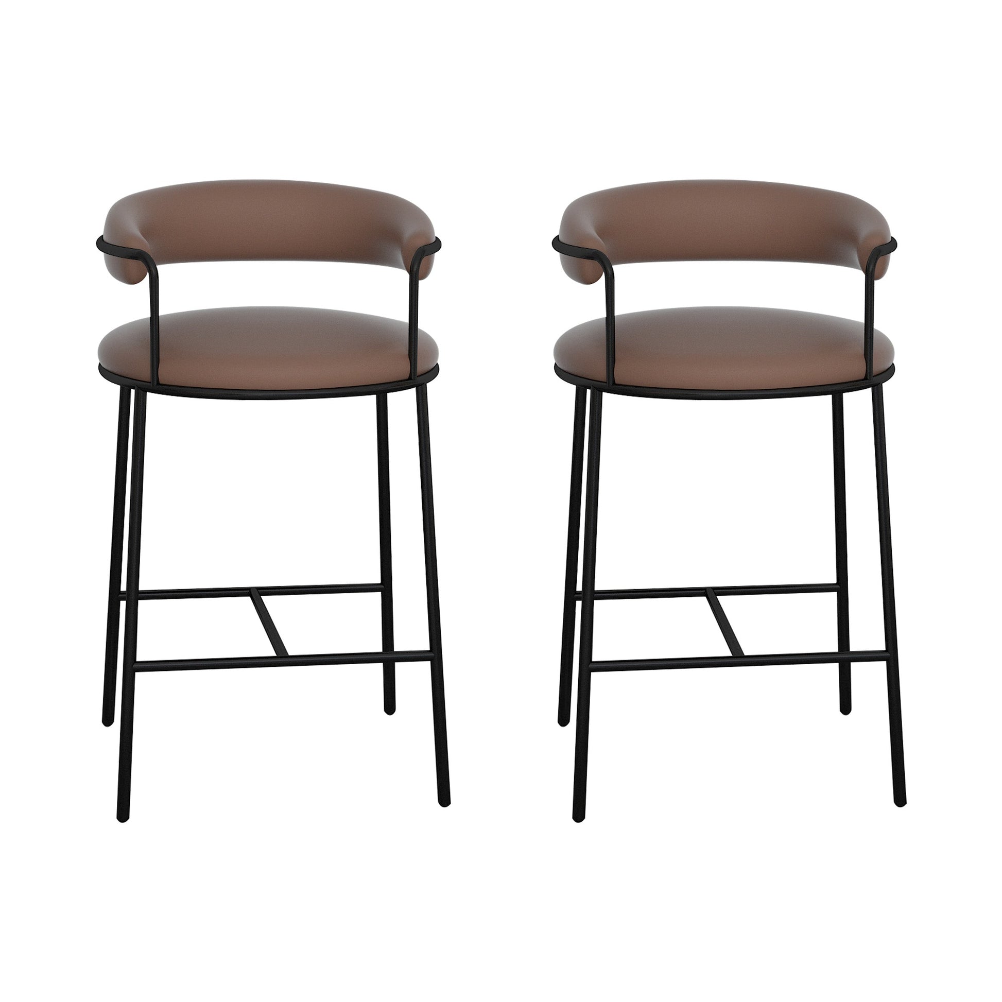 Industrial Rectangle Table and Stool Set 1/2/3 Pieces White Bar Table and Stools Brown 30"H Stools (Set of 2) Clearhalo 'Bar Furniture' 'furn' 'furn_home_bar_bar_sets' 'Furniture' 'Home Bars & Bar Sets' 'home_bar_bar_sets' 'Kitchen & Dining Furniture' 5463893