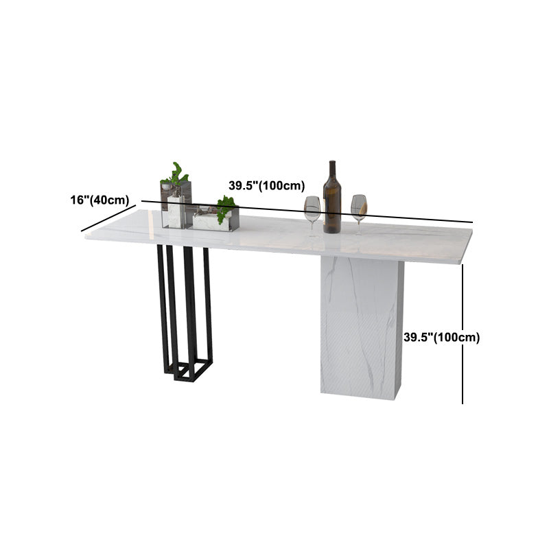 Industrial Rectangle Table and Stool Set 1/2/3 Pieces White Bar Table and Stools Clearhalo 'Bar Furniture' 'furn' 'furn_home_bar_bar_sets' 'Furniture' 'Home Bars & Bar Sets' 'home_bar_bar_sets' 'Kitchen & Dining Furniture' 5463900