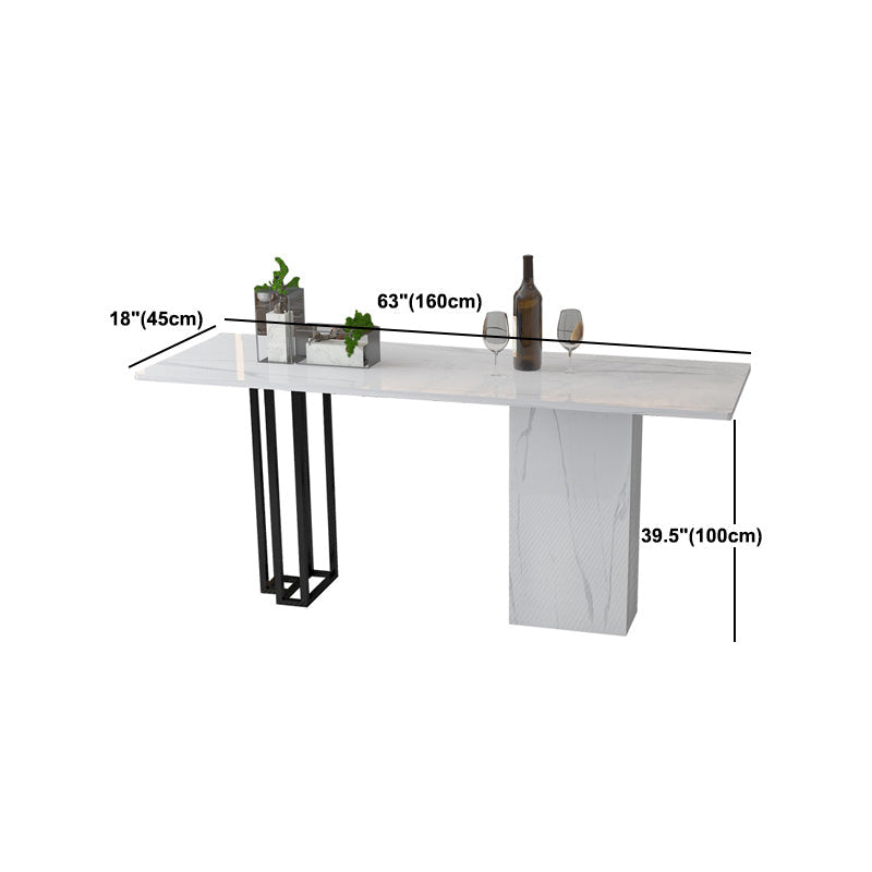 Industrial Rectangle Table and Stool Set 1/2/3 Pieces White Bar Table and Stools Clearhalo 'Bar Furniture' 'furn' 'furn_home_bar_bar_sets' 'Furniture' 'Home Bars & Bar Sets' 'home_bar_bar_sets' 'Kitchen & Dining Furniture' 5463903