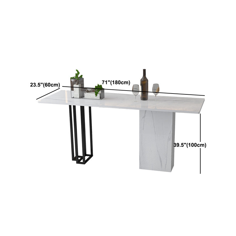 Industrial Rectangle Table and Stool Set 1/2/3 Pieces White Bar Table and Stools Clearhalo 'Bar Furniture' 'furn' 'furn_home_bar_bar_sets' 'Furniture' 'Home Bars & Bar Sets' 'home_bar_bar_sets' 'Kitchen & Dining Furniture' 5463904