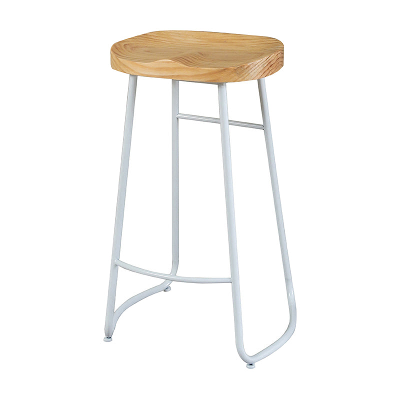 Luxe rechthoek vaste houten staaftafel set 1/4 stukken tegen tafel met zwarte ontlasting