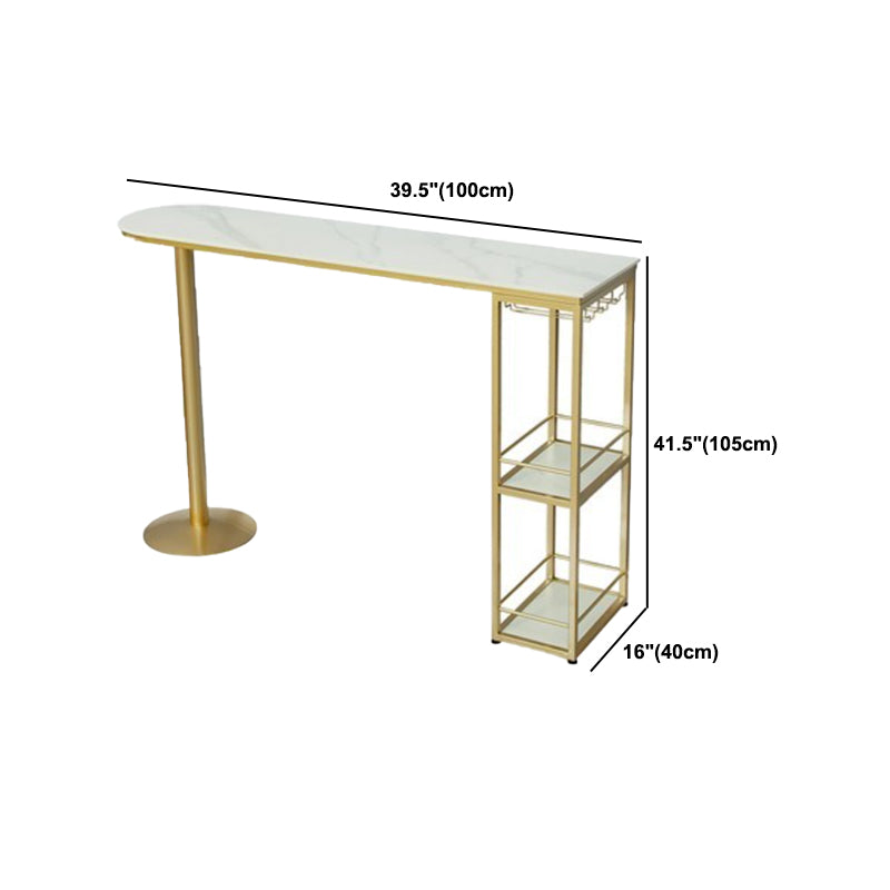 Glam Oval Bar Pub Table Set 1/3 Pieces Stone Top Bar Stool and Table Set Clearhalo 'Bar Furniture' 'furn' 'furn_home_bar_bar_sets' 'Furniture' 'Home Bars & Bar Sets' 'home_bar_bar_sets' 'Kitchen & Dining Furniture' 5463980