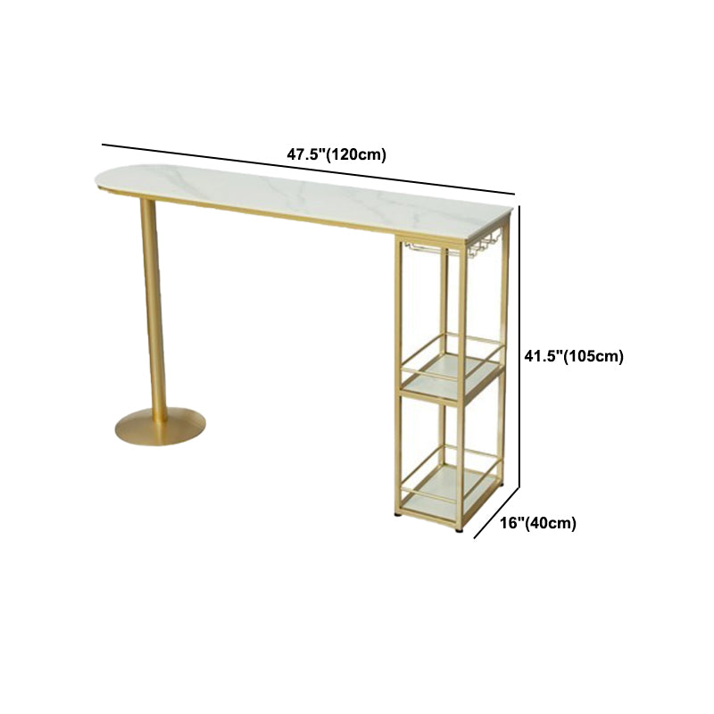 Glam Oval Bar Pub Table Set 1/3 Pieces Stone Top Bar Stool and Table Set Clearhalo 'Bar Furniture' 'furn' 'furn_home_bar_bar_sets' 'Furniture' 'Home Bars & Bar Sets' 'home_bar_bar_sets' 'Kitchen & Dining Furniture' 5463981